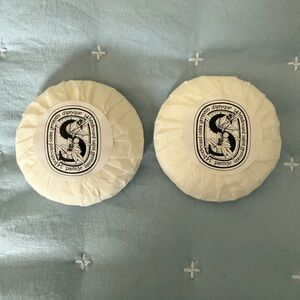 diptyque Wrapped Round Soaps — Cream and Black Text